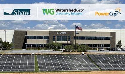 Watershed Geo Arbeitet mit Shaw Industries zusammen, um innovative Solartechnologie in der Teppichfliesen-Produktionsanlage zu installieren